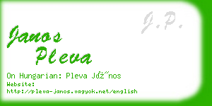 janos pleva business card